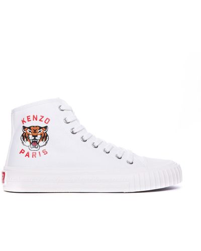 KENZO Canvas High Top Sneakers - White