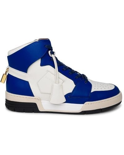 Buscemi 'air Jon' White And Blue Leather Trainers