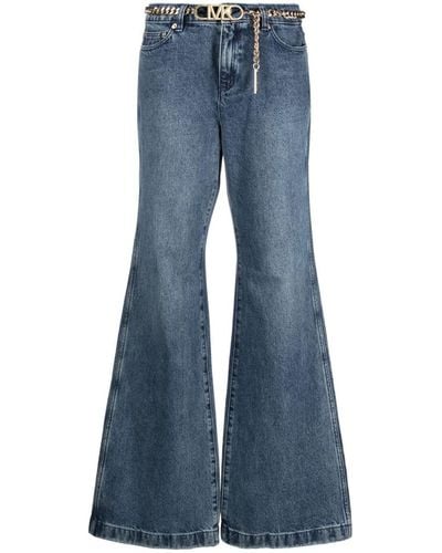 Michael Kors Flare Leg Denim Cotton Jeans - Blue