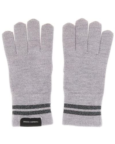Canada Goose Gloves With Stripes - Grey