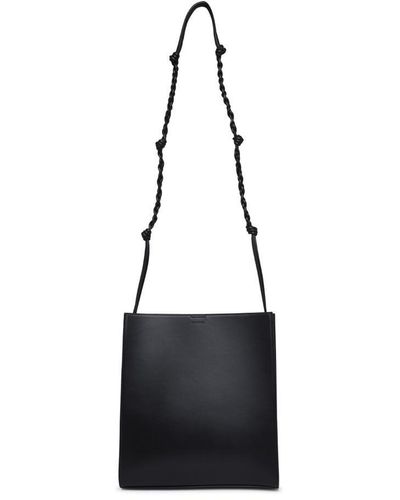 Jil Sander Medium Tangle Bag In Black Leather