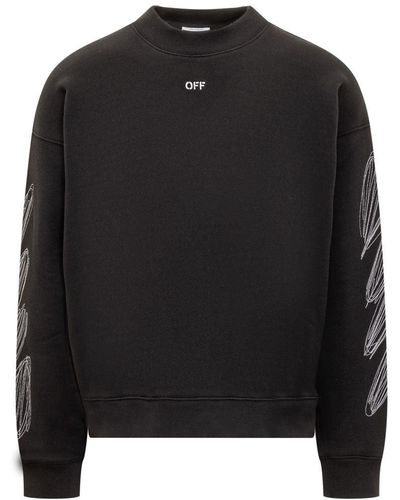 OFF-WHITE Logo-Print Long-Sleeve Sweatshirt Black