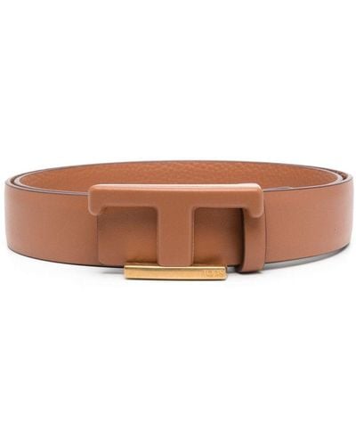 Tod's Logo-plaque Leather Belt - Brown