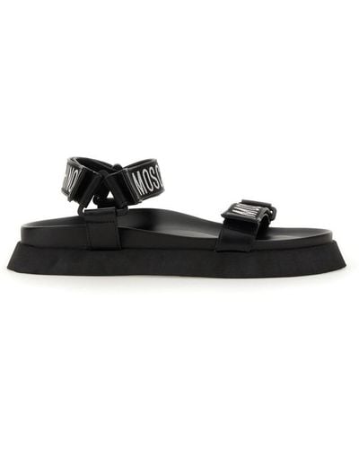 Moschino Sandal With Logo - Black