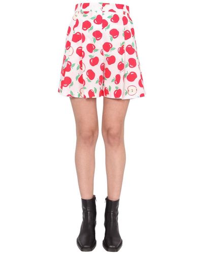 Boutique Moschino Cotton Poplin Shorts - Red