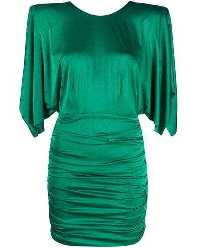 Alexandre Vauthier Mini Dress With Open Draped Sleeves - Green