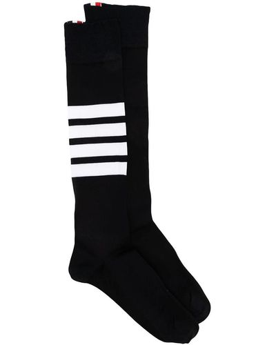Thom Browne 4-bar Stripe Cotton Socks - Black