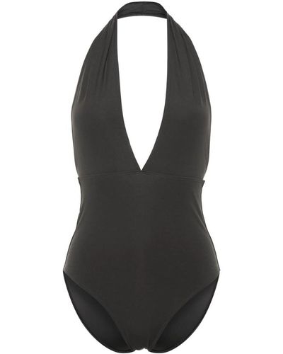 Totême Halterneck Stretch-jersey Swimsuit - Black