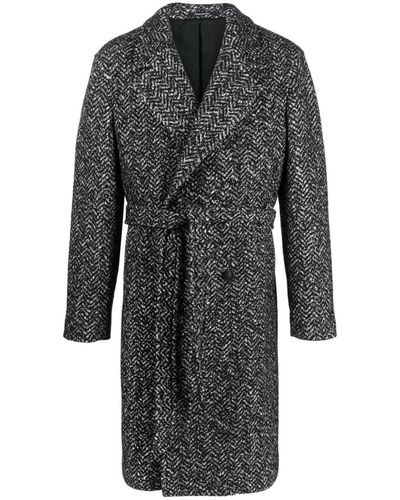 Tagliatore Royce Herringbone-pattern Coat - Grey