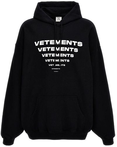 Vetements 'Pyramid Logo' Hoodie - Black