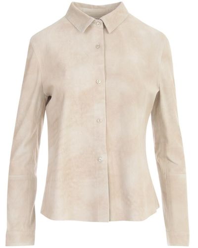 Sylvie Schimmel Stretch Suede Shirt Clothing - White