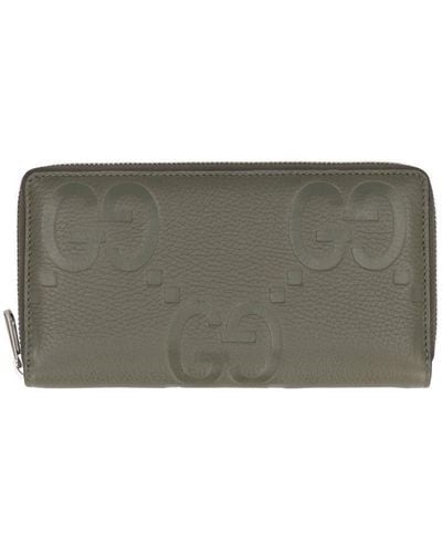 Gucci Grainy Leather Wallet - Gray
