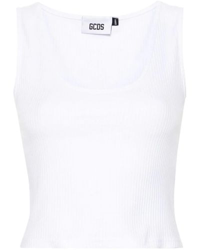 Gcds Top With Sequins - White