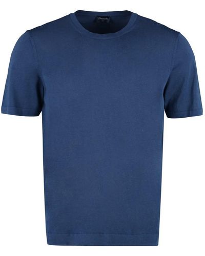 Drumohr Cotton Crew-neck T-shirt - Blue