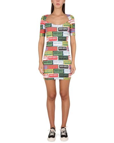 KENZO Bodycon Dress ' Labels' - Multicolour