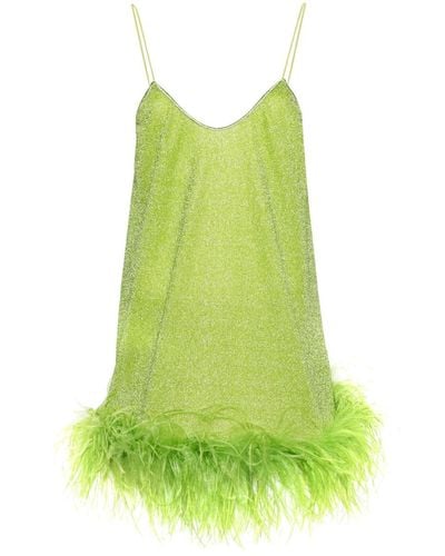 Oséree Lumiere Plumage Short Dress - Green