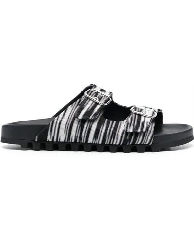 Missoni Double-buckle Knitted Slides - Black