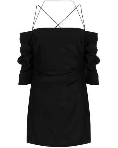 GAUGE81 Samaca Off-shoulder Silk Minidress - Black