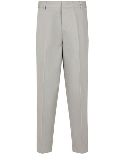 Emporio Armani Cotton Chino Trousers - Grey