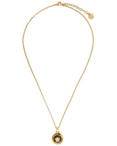Versace Colored Necklace With Medusa Pendant - Gray