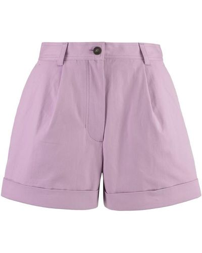 Maison Kitsuné Cotton Shorts - Purple