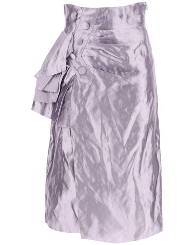 Maison Margiela "Metallic Satin Midi Wrap Skirt With - Purple