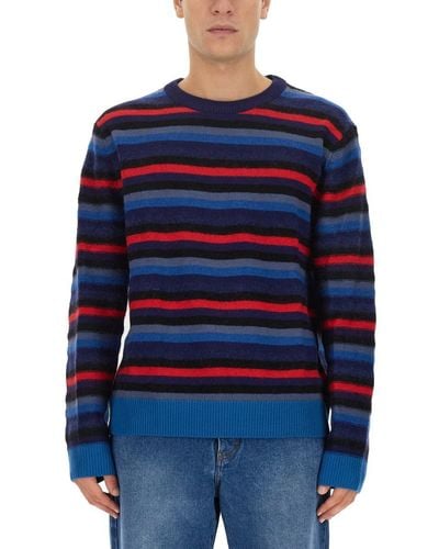 PS by Paul Smith Jersey With Stripe Pattern - Blue