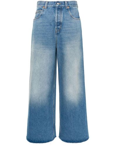 Gucci Organic Cotton Flared Denim Jeans - Blue