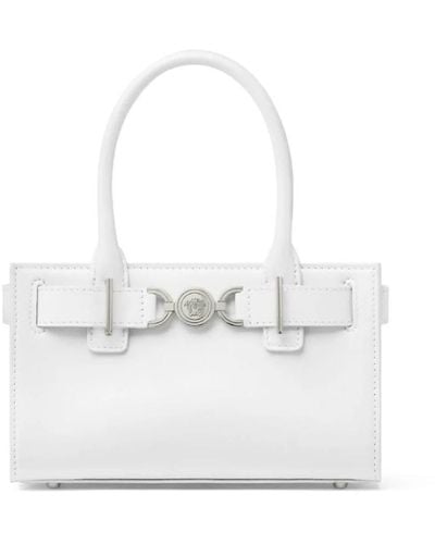 Versace Medusa '95 Small Leather Tote Bag - White