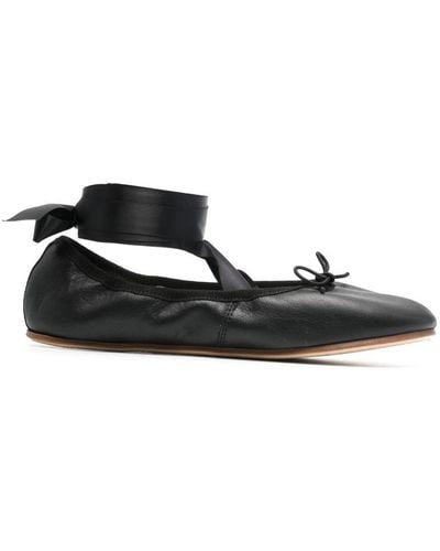 Repetto Sophia Leather Ballerina Shoes - Black