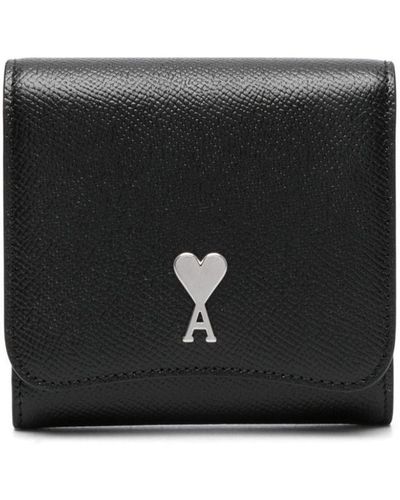 Ami Paris Paris Paris Leather Wallet - Black