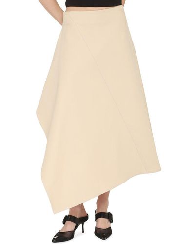 Bottega Veneta Cotton Midi Skirt - Natural