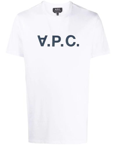 A.P.C. T-shirts And Polos Blue - White