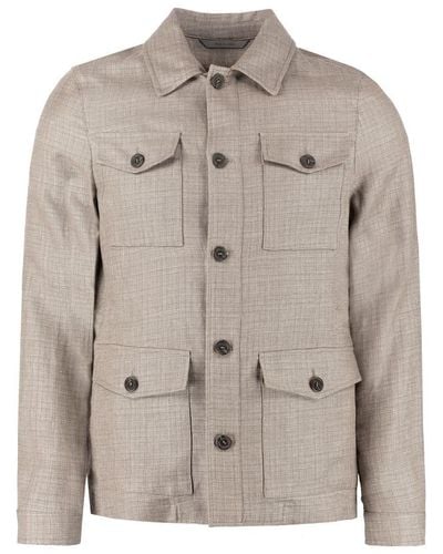 Canali Wool Blend Single-breast Jacket - Grey
