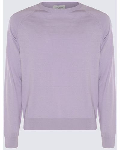 Piacenza Cashmere Lilac Cotton Silk Blend Sweater - Purple