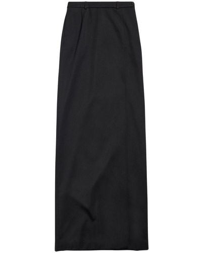 Balenciaga Wool Midi Skirt - Black