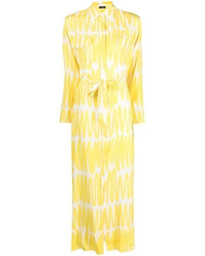 Kiton Graphic-print Silk Maxi Dress - Yellow