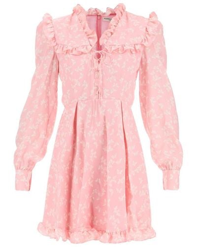 Alessandra Rich Butterfly Short Dress - Pink
