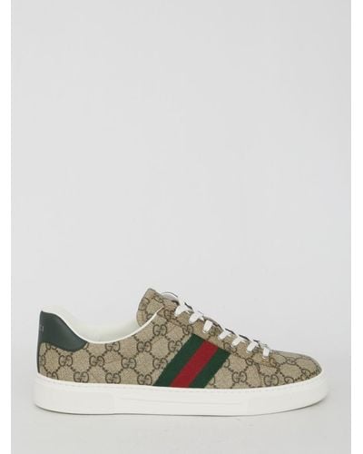 Gucci Ace Sneaker With Web - Brown