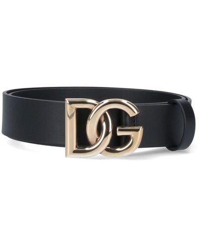Dolce & Gabbana 'dg' Buckle Belt - Black