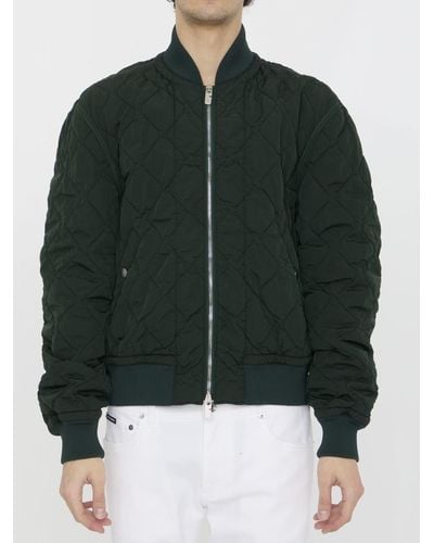 Burberry Quilted Nylon Bomber Jacket - Green