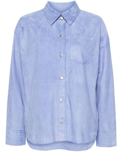 S.w.o.r.d 6.6.44 Suede Shirt-Jacket - Blue