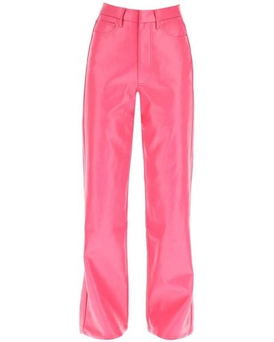 ROTATE BIRGER CHRISTENSEN 'rotie' Monogram Faux Leather Trousers - Pink