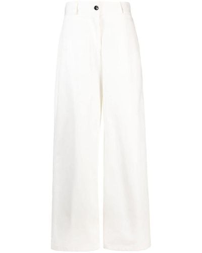 Jil Sander Wide-leg Cotton Trousers - White