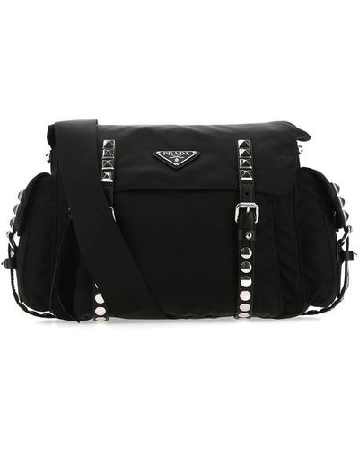 Prada Mini Triangle Logo Envelope Flap Crossbody Bag, F0002 Nero, Women's, Handbags & Purses Crossbody Bags & Camera Bags