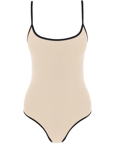 Totême Toteme One-Piece Swimsuit With Contrasting Trim Details - Natural