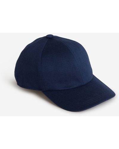 Isaia Linen Baseball Cap - Blue