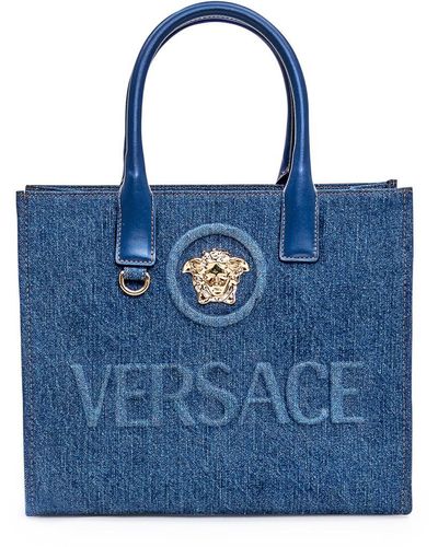 Versace La Medusa Small Shopper Bag - Blue