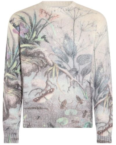 Etro Multicolour Mohair And Wool Blend Jumper - Grey