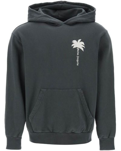 Palm Angels The Palm Hooded Sweatshirt With - Gray